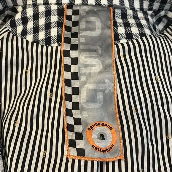 L.A.M.B. Asymmetrical Gingham Double-Zip Hooded Bomber with Cropped Sleeves - Picture 4 of 12